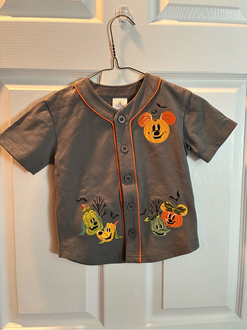 Disney World Mickey Pumpkin Button-Front Shirt